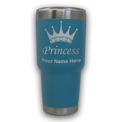 LaserGram 30oz Tumbler Mug, Princess Crown, Personalized Engraving Included