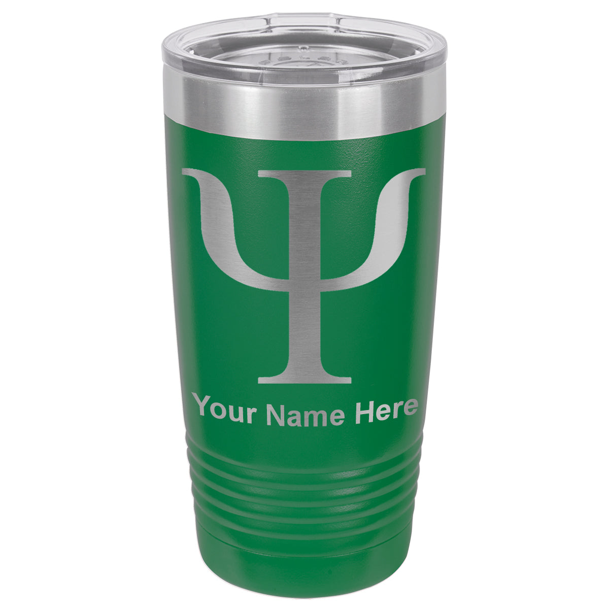 20oz Vacuum Insulated Tumbler Mug, Psi Symbol, Personalized Engraving Included