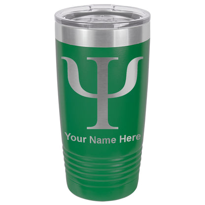 20oz Vacuum Insulated Tumbler Mug, Psi Symbol, Personalized Engraving Included