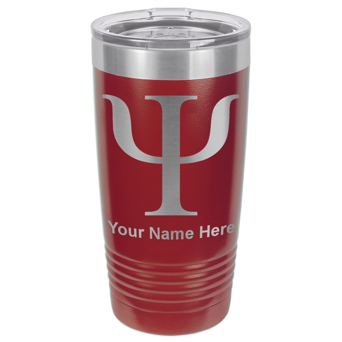 20oz Vacuum Insulated Tumbler Mug, Psi Symbol, Personalized Engraving Included