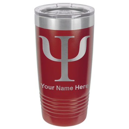 20oz Vacuum Insulated Tumbler Mug, Psi Symbol, Personalized Engraving Included