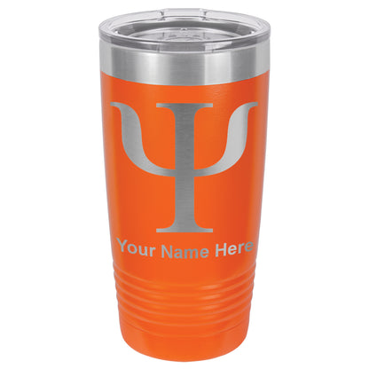 20oz Vacuum Insulated Tumbler Mug, Psi Symbol, Personalized Engraving Included