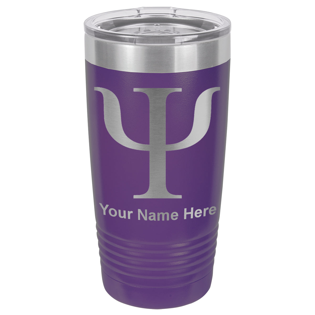 20oz Vacuum Insulated Tumbler Mug, Psi Symbol, Personalized Engraving Included