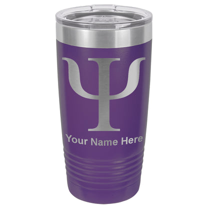 20oz Vacuum Insulated Tumbler Mug, Psi Symbol, Personalized Engraving Included