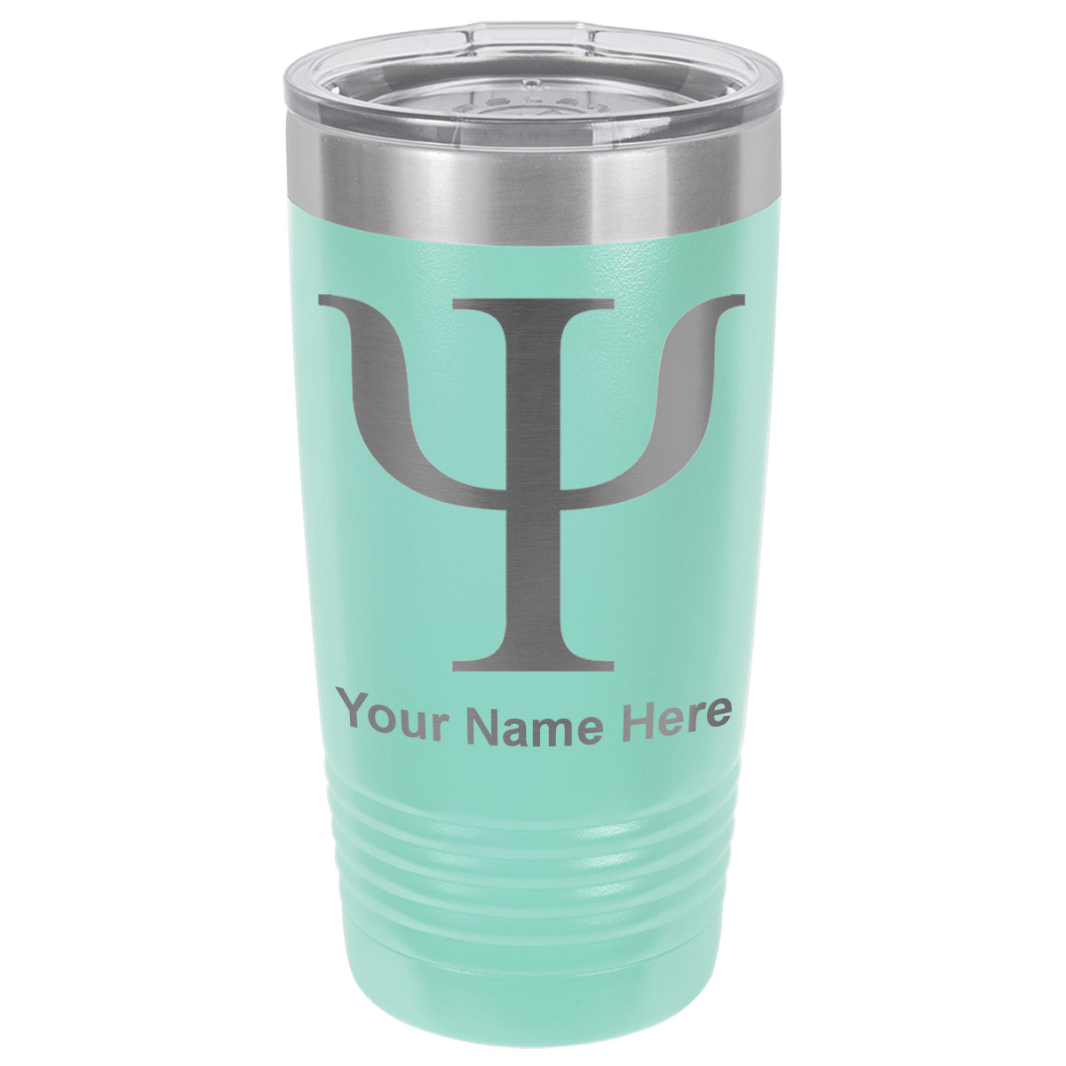 20oz Vacuum Insulated Tumbler Mug, Psi Symbol, Personalized Engraving Included