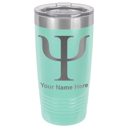 20oz Vacuum Insulated Tumbler Mug, Psi Symbol, Personalized Engraving Included