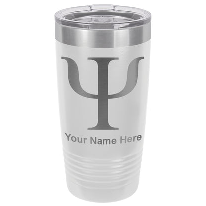 20oz Vacuum Insulated Tumbler Mug, Psi Symbol, Personalized Engraving Included