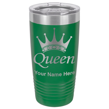 20oz Vacuum Insulated Tumbler Mug, Queen Crown, Personalized Engraving Included