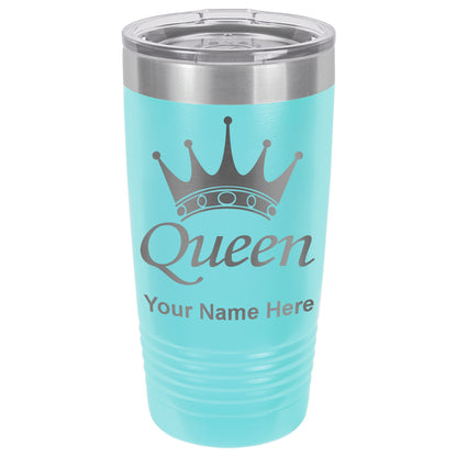 20oz Vacuum Insulated Tumbler Mug, Queen Crown, Personalized Engraving Included