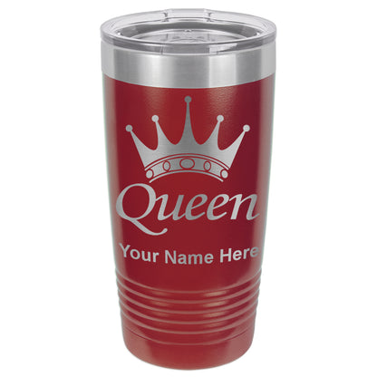 20oz Vacuum Insulated Tumbler Mug, Queen Crown, Personalized Engraving Included