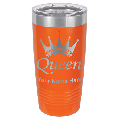 20oz Vacuum Insulated Tumbler Mug, Queen Crown, Personalized Engraving Included