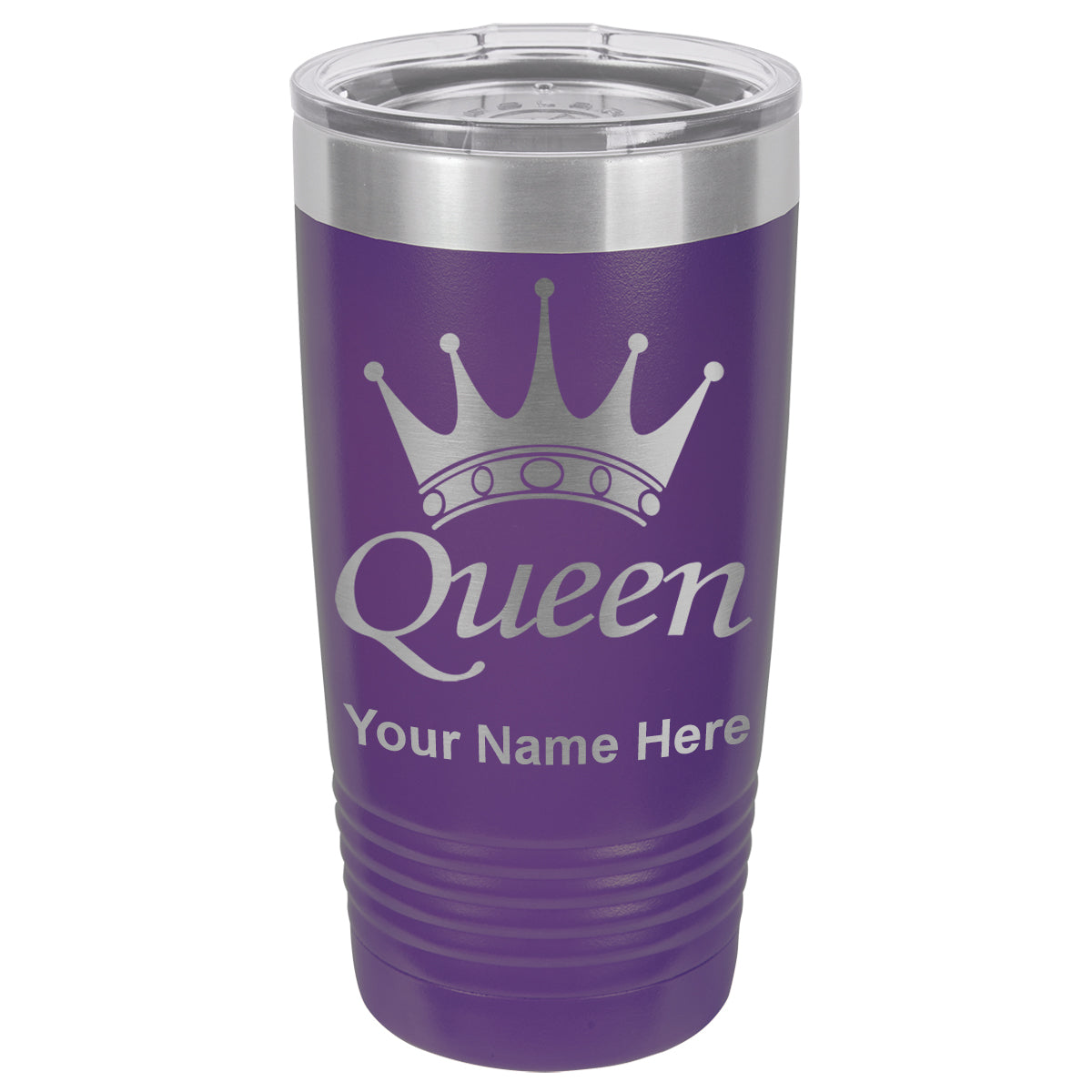 20oz Vacuum Insulated Tumbler Mug, Queen Crown, Personalized Engraving Included