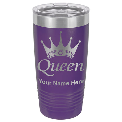 20oz Vacuum Insulated Tumbler Mug, Queen Crown, Personalized Engraving Included