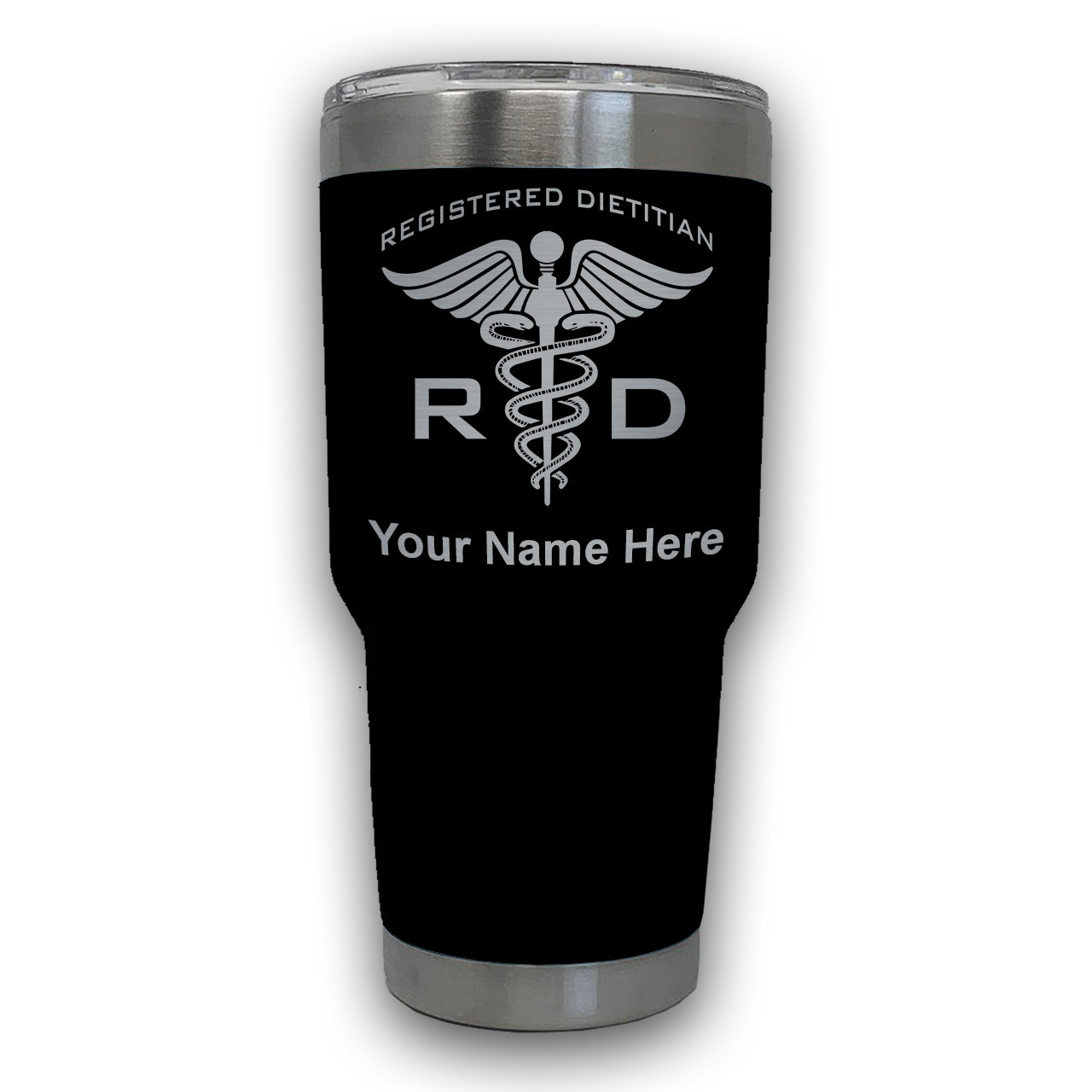 LaserGram 30oz Tumbler Mug, RD Registered Dietitian, Personalized Engraving Included