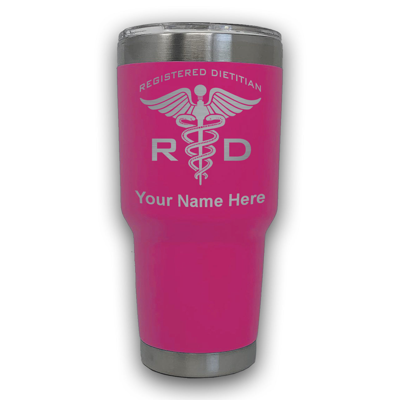 LaserGram 30oz Tumbler Mug, RD Registered Dietitian, Personalized Engraving Included