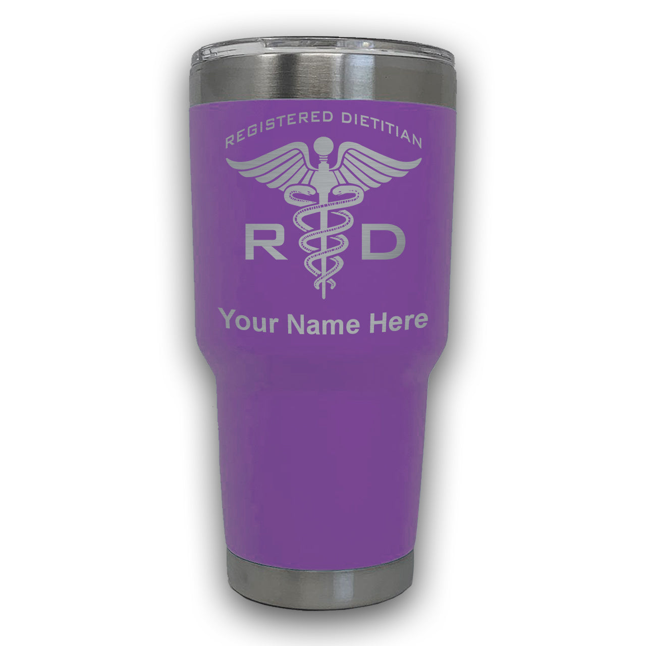 LaserGram 30oz Tumbler Mug, RD Registered Dietitian, Personalized Engraving Included