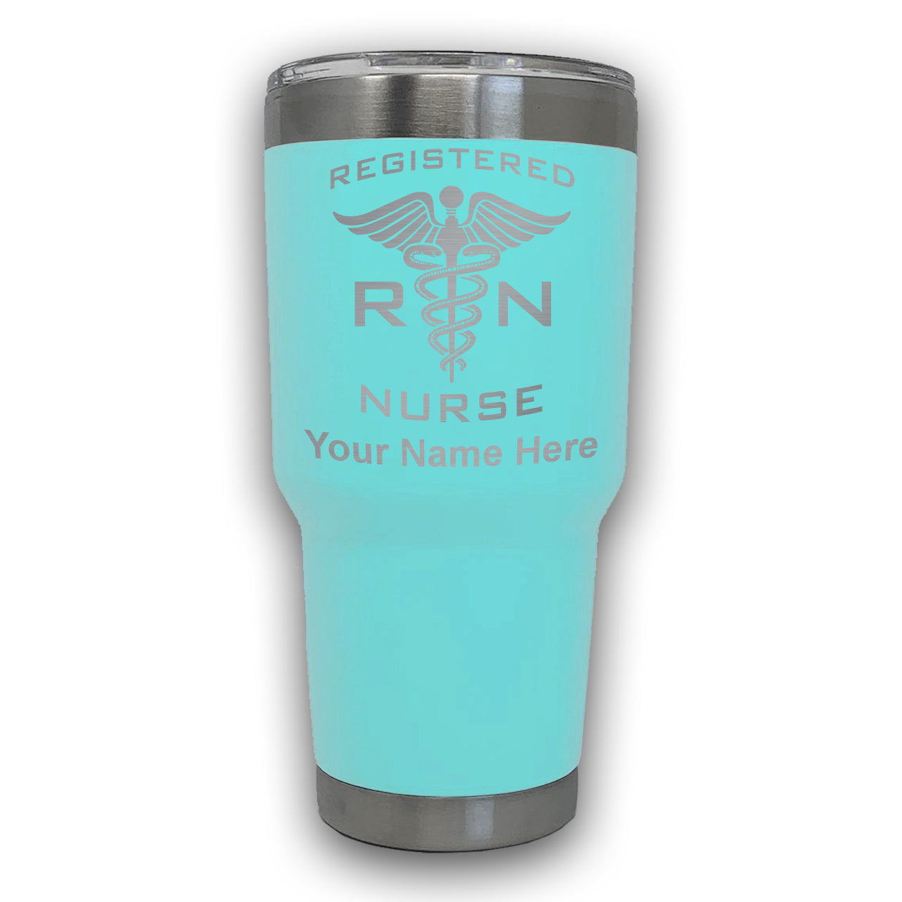 LaserGram 30oz Tumbler Mug, RN Registered Nurse, Personalized Engraving Included