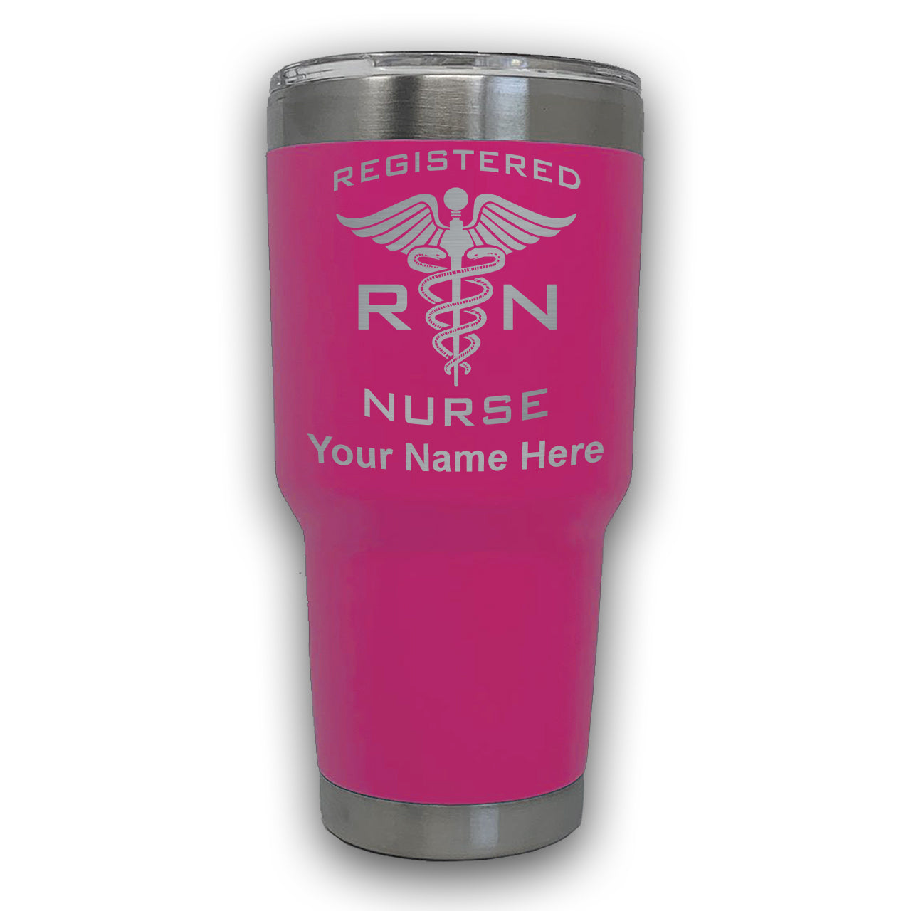 LaserGram 30oz Tumbler Mug, RN Registered Nurse, Personalized Engraving Included