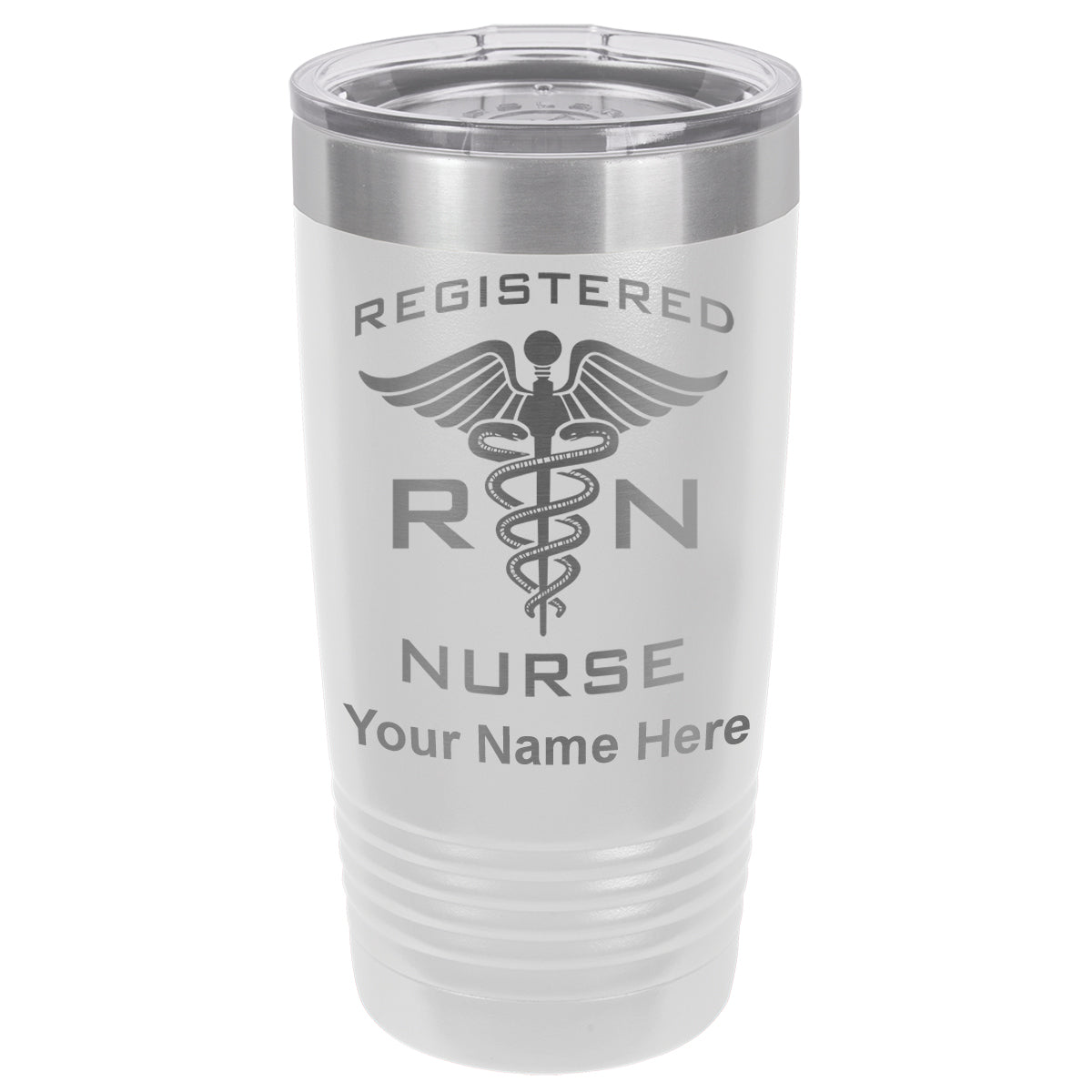 20oz Vacuum Insulated Tumbler Mug, RN Registered Nurse, Personalized Engraving Included