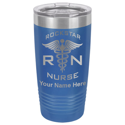 20oz Vacuum Insulated Tumbler Mug, RN Rockstar Nurse, Personalized Engraving Included