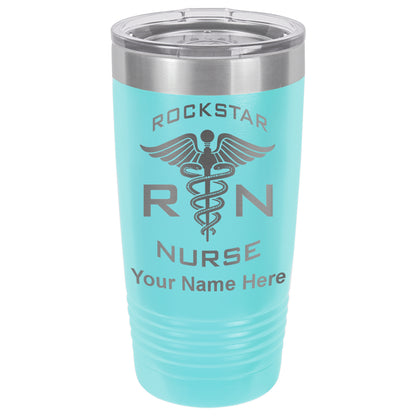 20oz Vacuum Insulated Tumbler Mug, RN Rockstar Nurse, Personalized Engraving Included