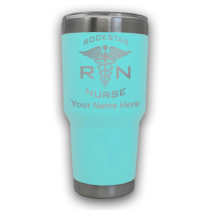 LaserGram 30oz Tumbler Mug, RN Rockstar Nurse, Personalized Engraving Included