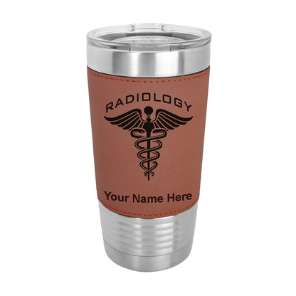 20oz Faux Leather Tumbler Mug, Radiology, Personalized Engraving Included - LaserGram Custom Engraved Gifts