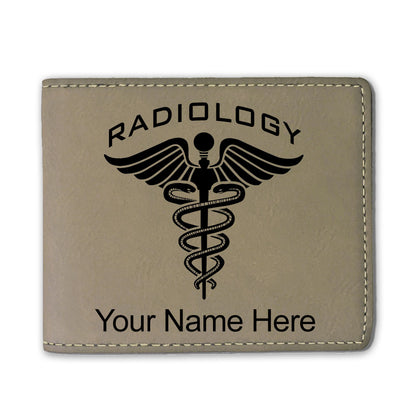 Faux Leather Bi-Fold Wallet, Radiology, Personalized Engraving Included