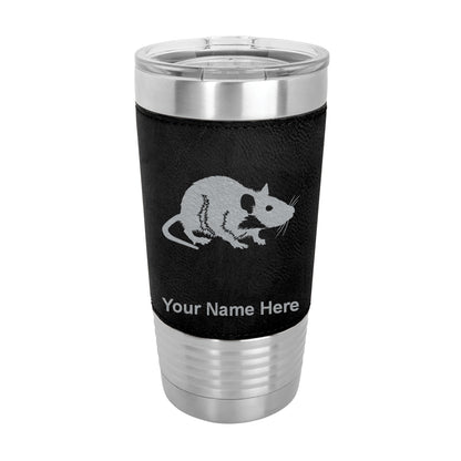 20oz Faux Leather Tumbler Mug, Rat, Personalized Engraving Included - LaserGram Custom Engraved Gifts