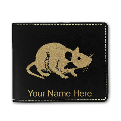 Faux Leather Bi-Fold Wallet, Rat, Personalized Engraving Included