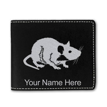 Faux Leather Bi-Fold Wallet, Rat, Personalized Engraving Included