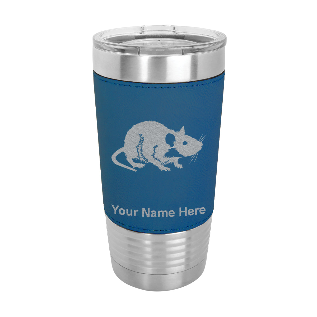 20oz Faux Leather Tumbler Mug, Rat, Personalized Engraving Included - LaserGram Custom Engraved Gifts