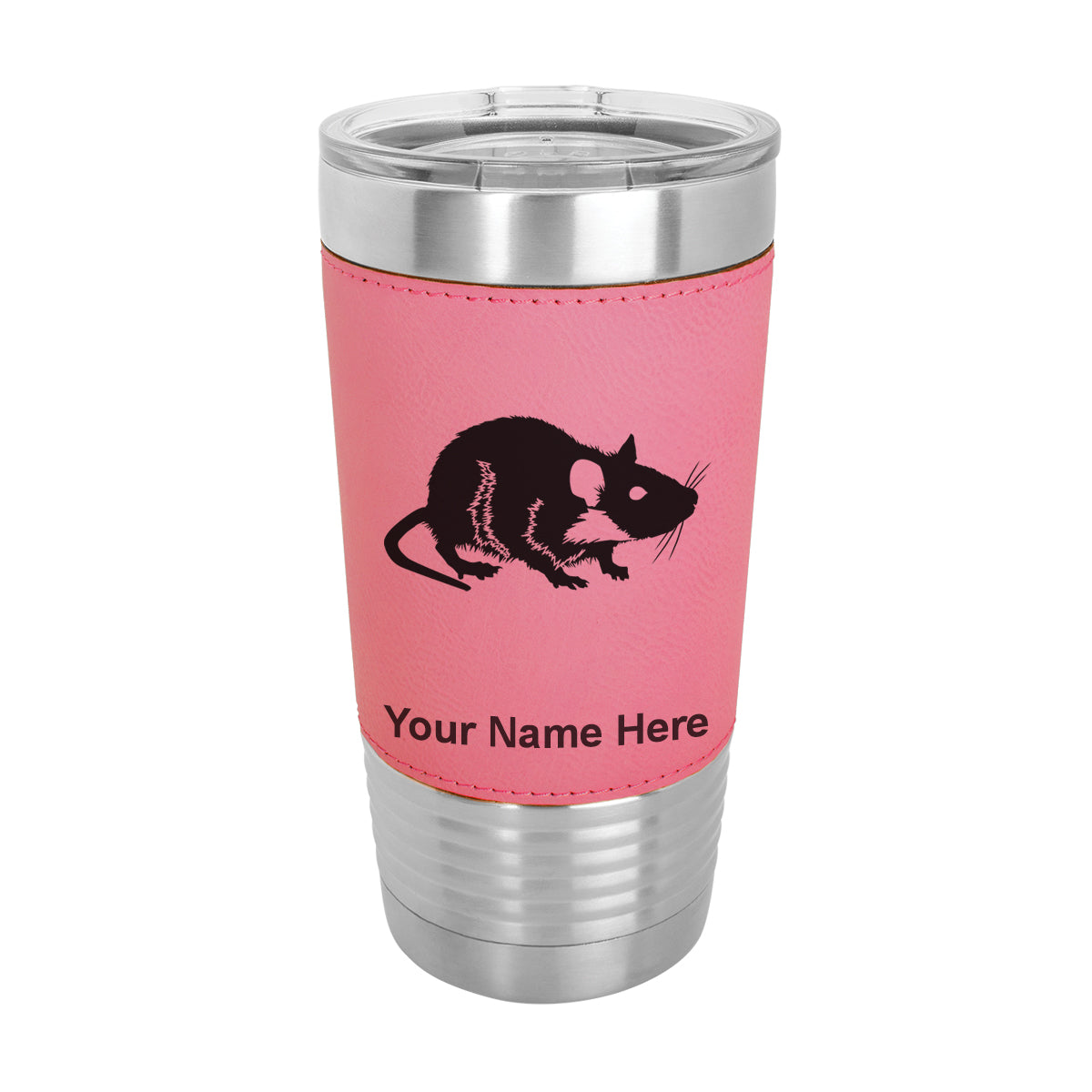 20oz Faux Leather Tumbler Mug, Rat, Personalized Engraving Included - LaserGram Custom Engraved Gifts
