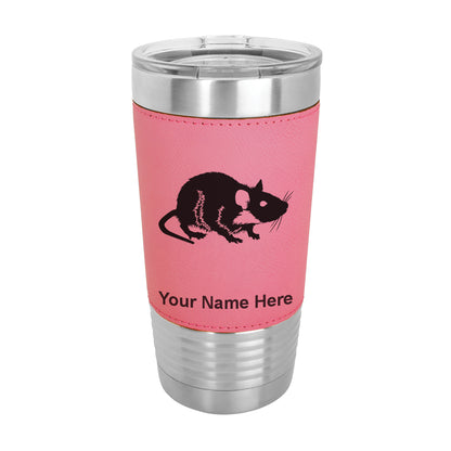 20oz Faux Leather Tumbler Mug, Rat, Personalized Engraving Included - LaserGram Custom Engraved Gifts