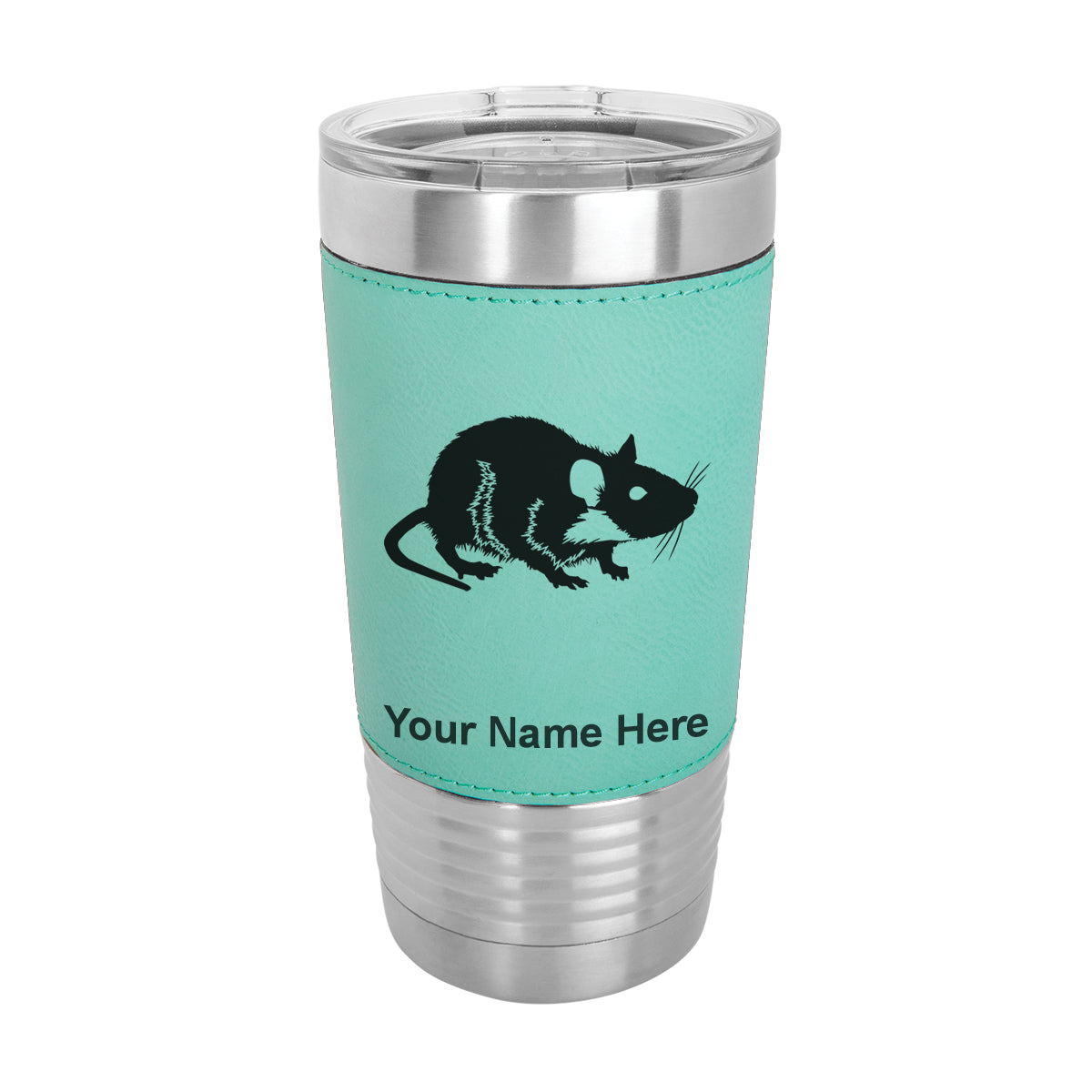 20oz Faux Leather Tumbler Mug, Rat, Personalized Engraving Included - LaserGram Custom Engraved Gifts