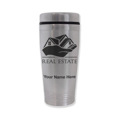 Commuter Travel Mug, Real Estate, Personalized Engraving Included