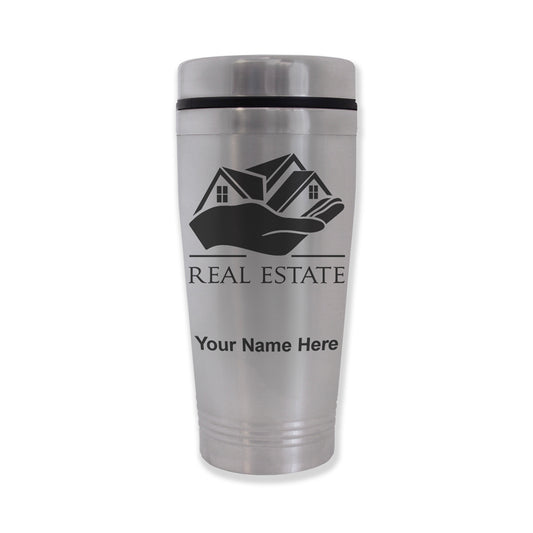 Commuter Travel Mug, Real Estate, Personalized Engraving Included
