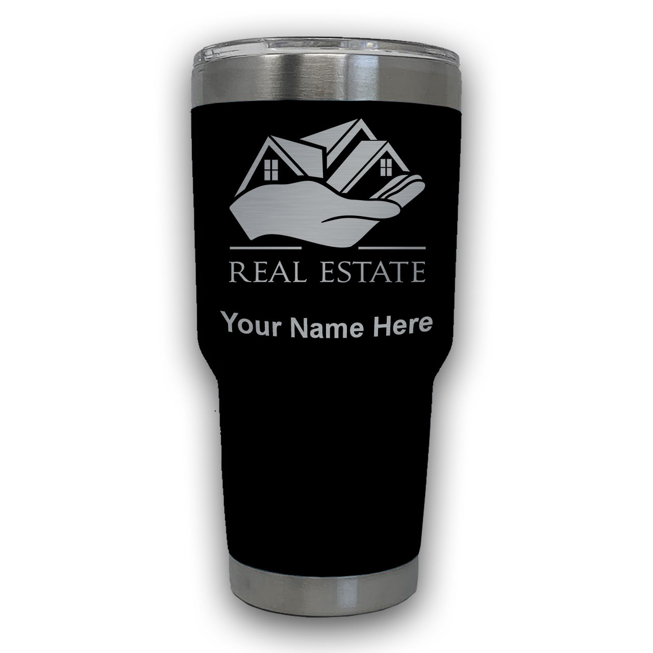 LaserGram 30oz Tumbler Mug, Real Estate, Personalized Engraving Included