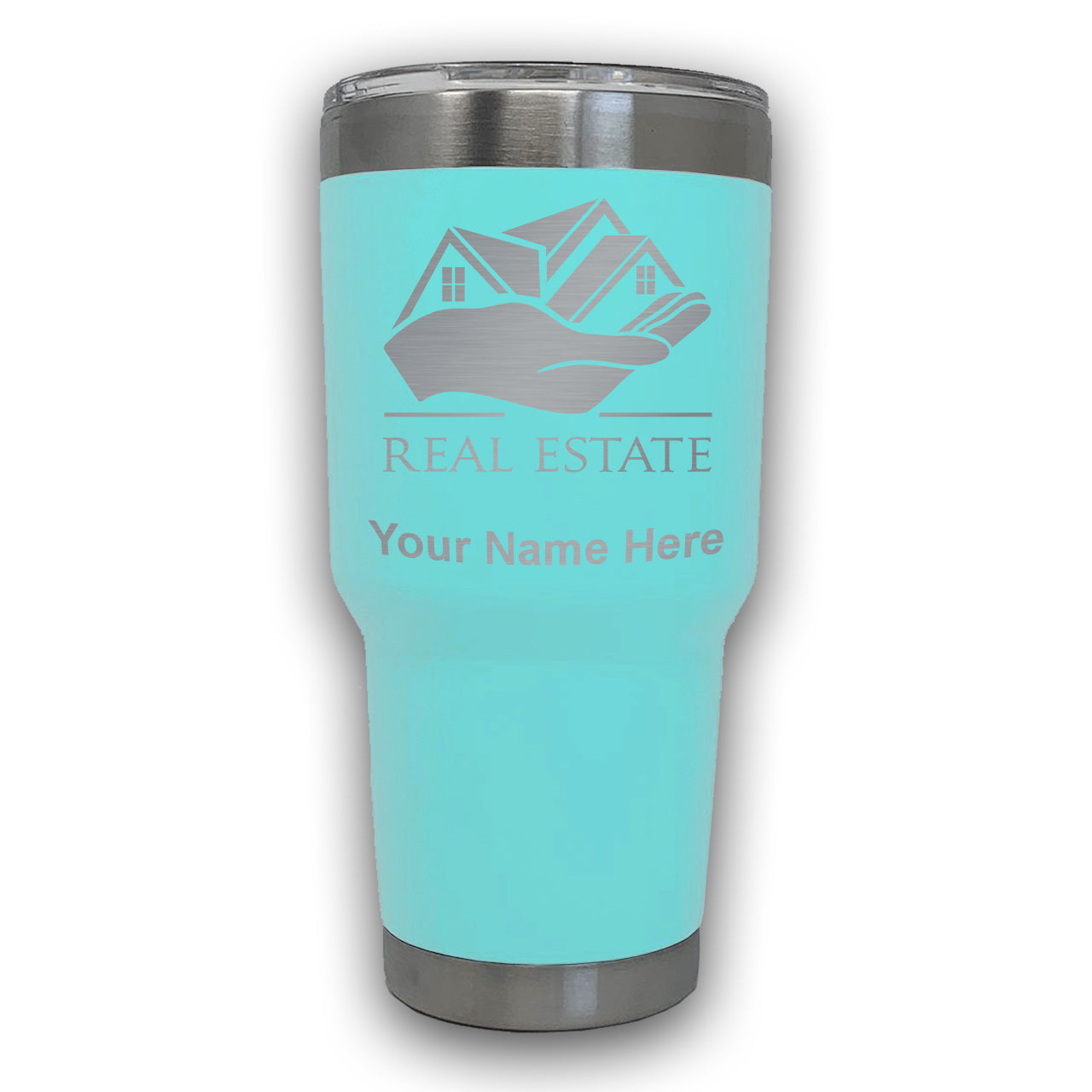 LaserGram 30oz Tumbler Mug, Real Estate, Personalized Engraving Included