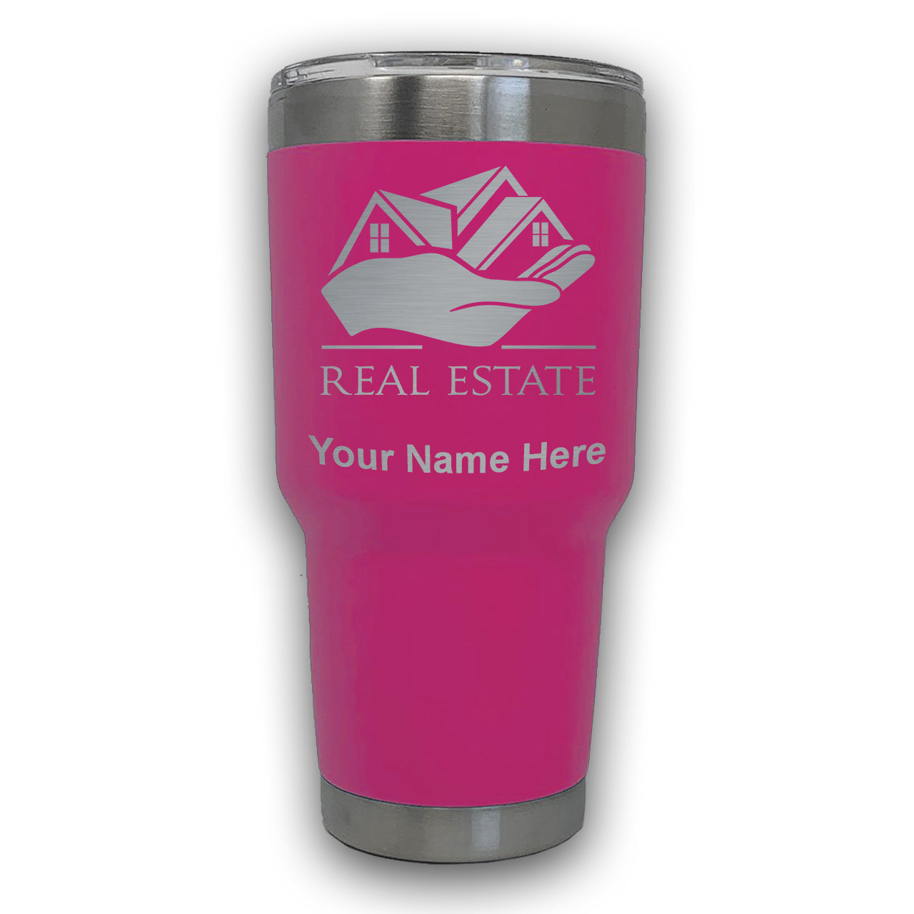 LaserGram 30oz Tumbler Mug, Real Estate, Personalized Engraving Included