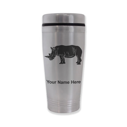 Commuter Travel Mug, Rhinoceros, Personalized Engraving Included