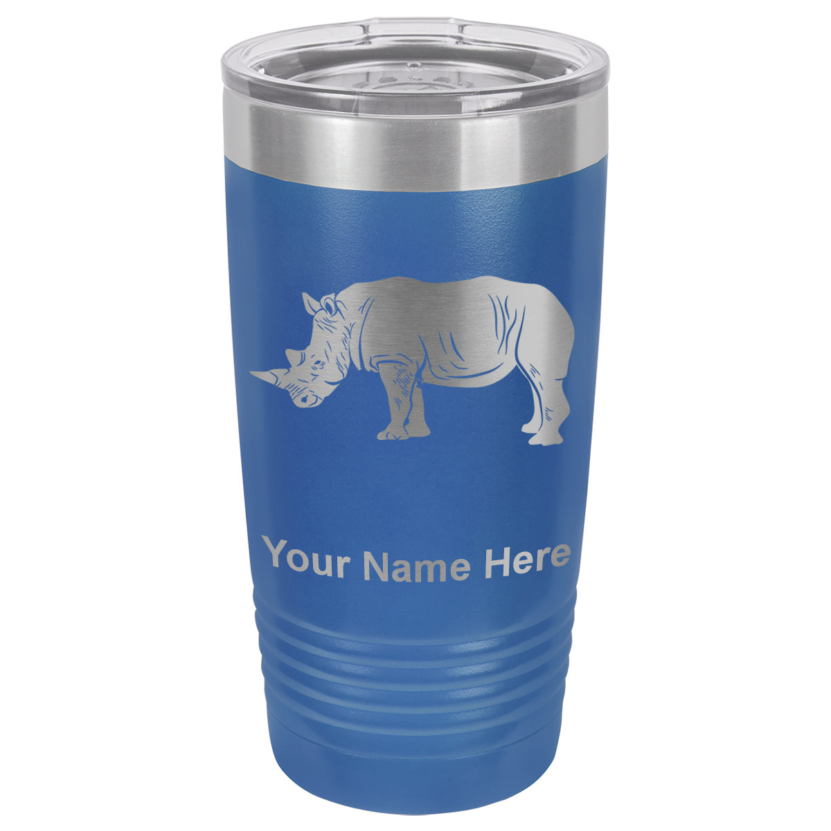 20oz Vacuum Insulated Tumbler Mug, Rhinoceros, Personalized Engraving Included