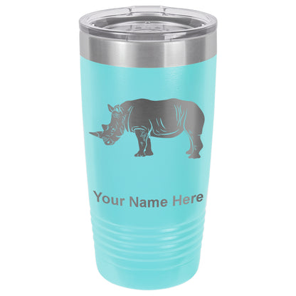 20oz Vacuum Insulated Tumbler Mug, Rhinoceros, Personalized Engraving Included