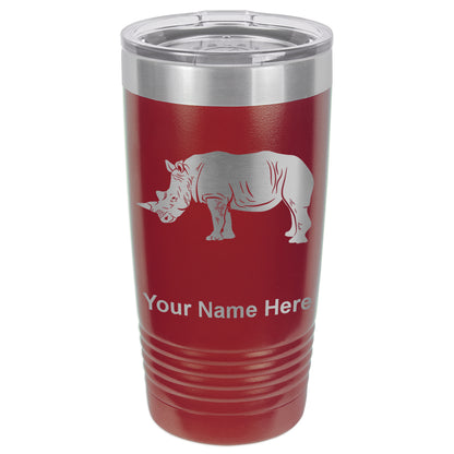 20oz Vacuum Insulated Tumbler Mug, Rhinoceros, Personalized Engraving Included