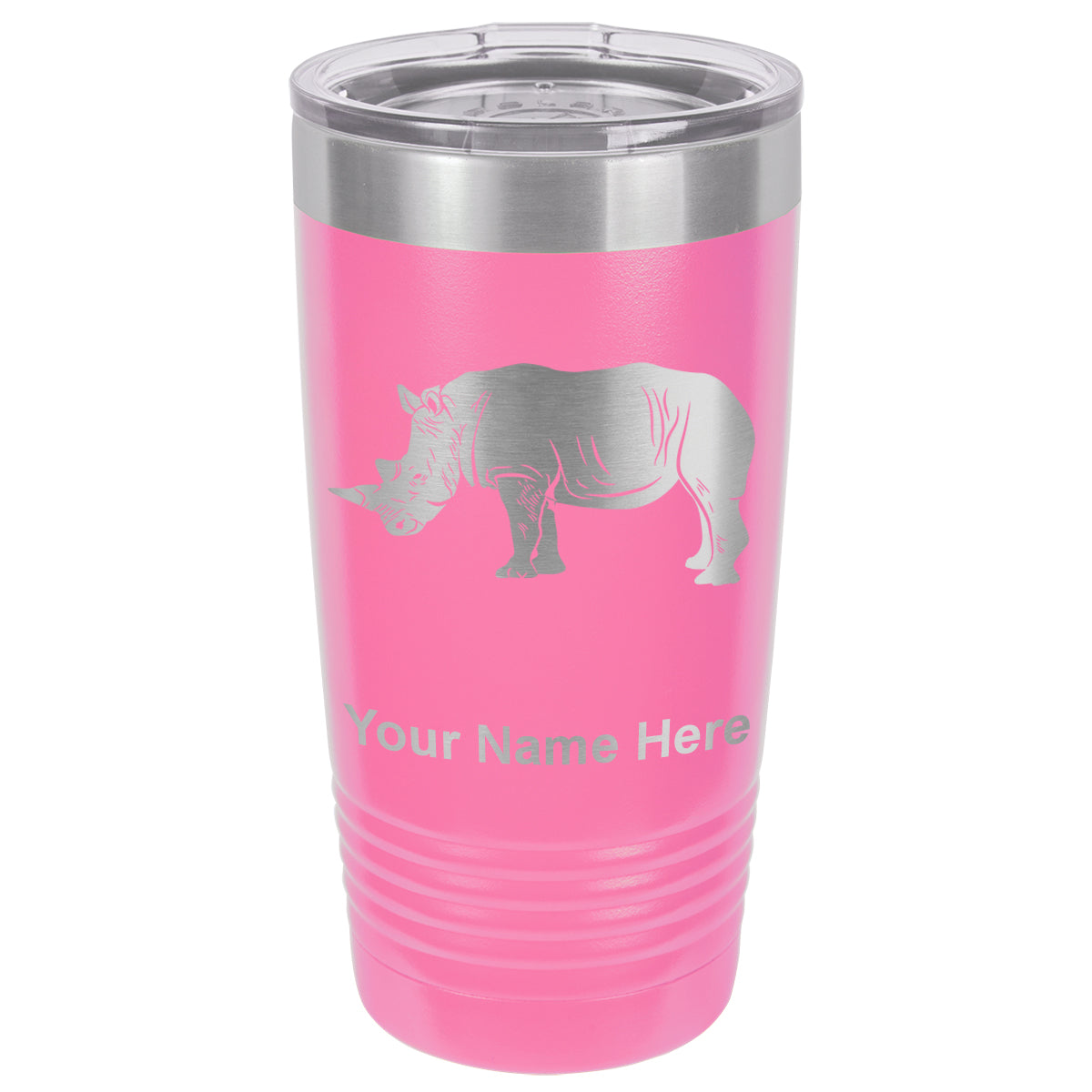 20oz Vacuum Insulated Tumbler Mug, Rhinoceros, Personalized Engraving Included