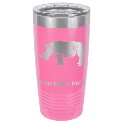 20oz Vacuum Insulated Tumbler Mug, Rhinoceros, Personalized Engraving Included