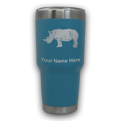 LaserGram 30oz Tumbler Mug, Rhinoceros, Personalized Engraving Included