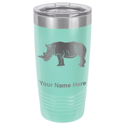 20oz Vacuum Insulated Tumbler Mug, Rhinoceros, Personalized Engraving Included