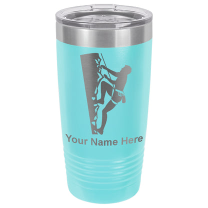 20oz Vacuum Insulated Tumbler Mug, Rock Climber, Personalized Engraving Included