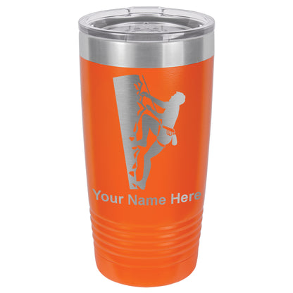 20oz Vacuum Insulated Tumbler Mug, Rock Climber, Personalized Engraving Included